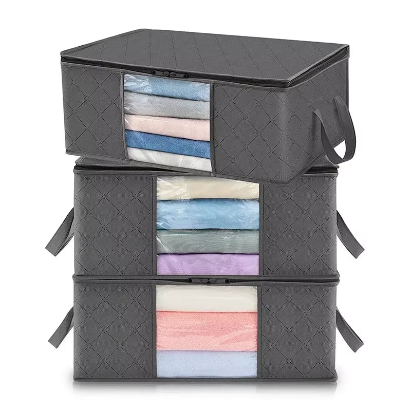 1/6Pc Large Capacity Clothes Storage Bag Foldable Blanket Storage Bags Storage Containers for Organizing Bedroom Closet Clothing