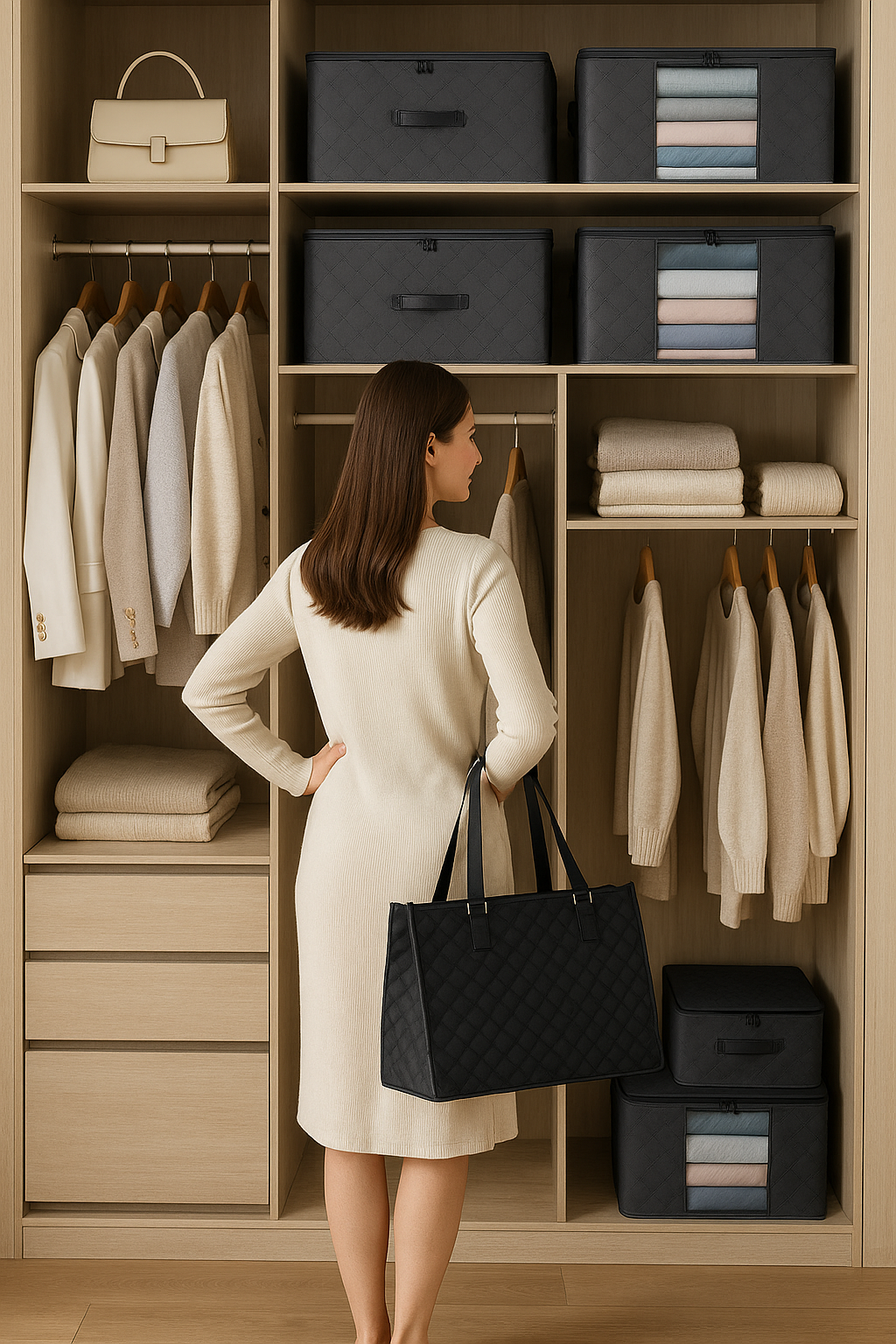 1/6Pc Large Capacity Clothes Storage Bag Foldable Blanket Storage Bags Storage Containers for Organizing Bedroom Closet Clothing