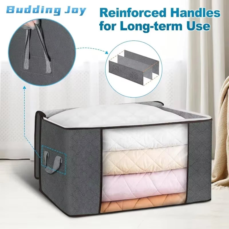 1/6Pc Large Capacity Clothes Storage Bag Foldable Blanket Storage Bags Storage Containers for Organizing Bedroom Closet Clothing
