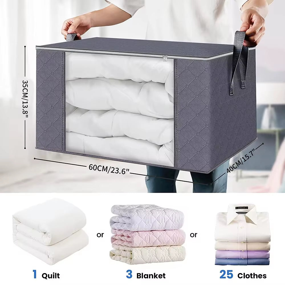 Large Capacity Clothes Storage Bag Foldable Blanket Storage Containers for Organizing Bedroom Closet