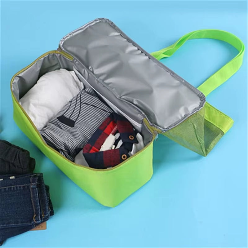 Versatile High Capacity Women's Mesh Tote - Double-Layer Heat Retention Beach & Picnic Bag for Lunch & Snacks