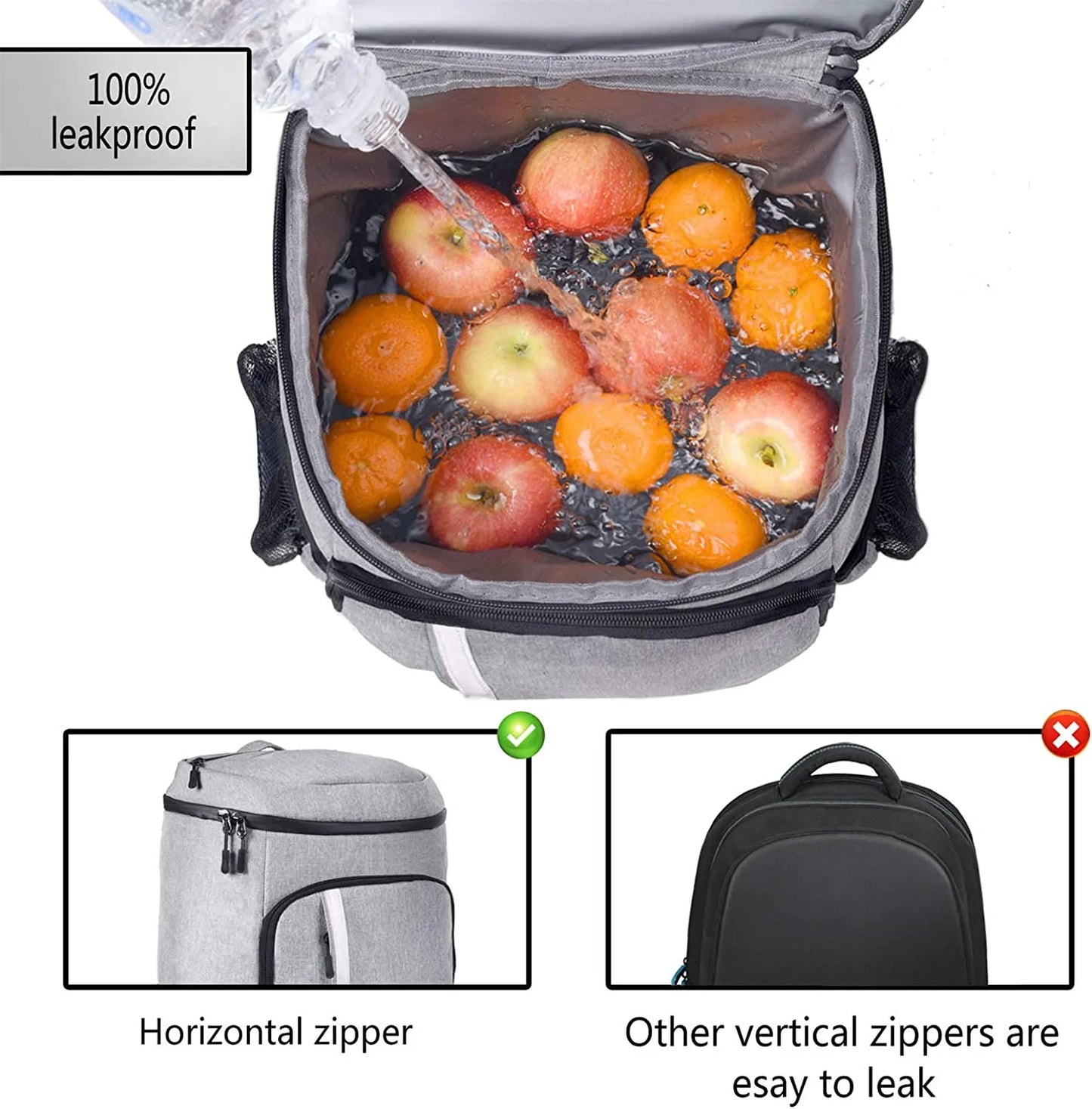 Lightweight Leakproof Backpack Cooler – Insulated Waterproof Cooler Bag for Men & Women – Perfect for Lunch, Picnics, Camping & Hiking – Holds 30 Cans