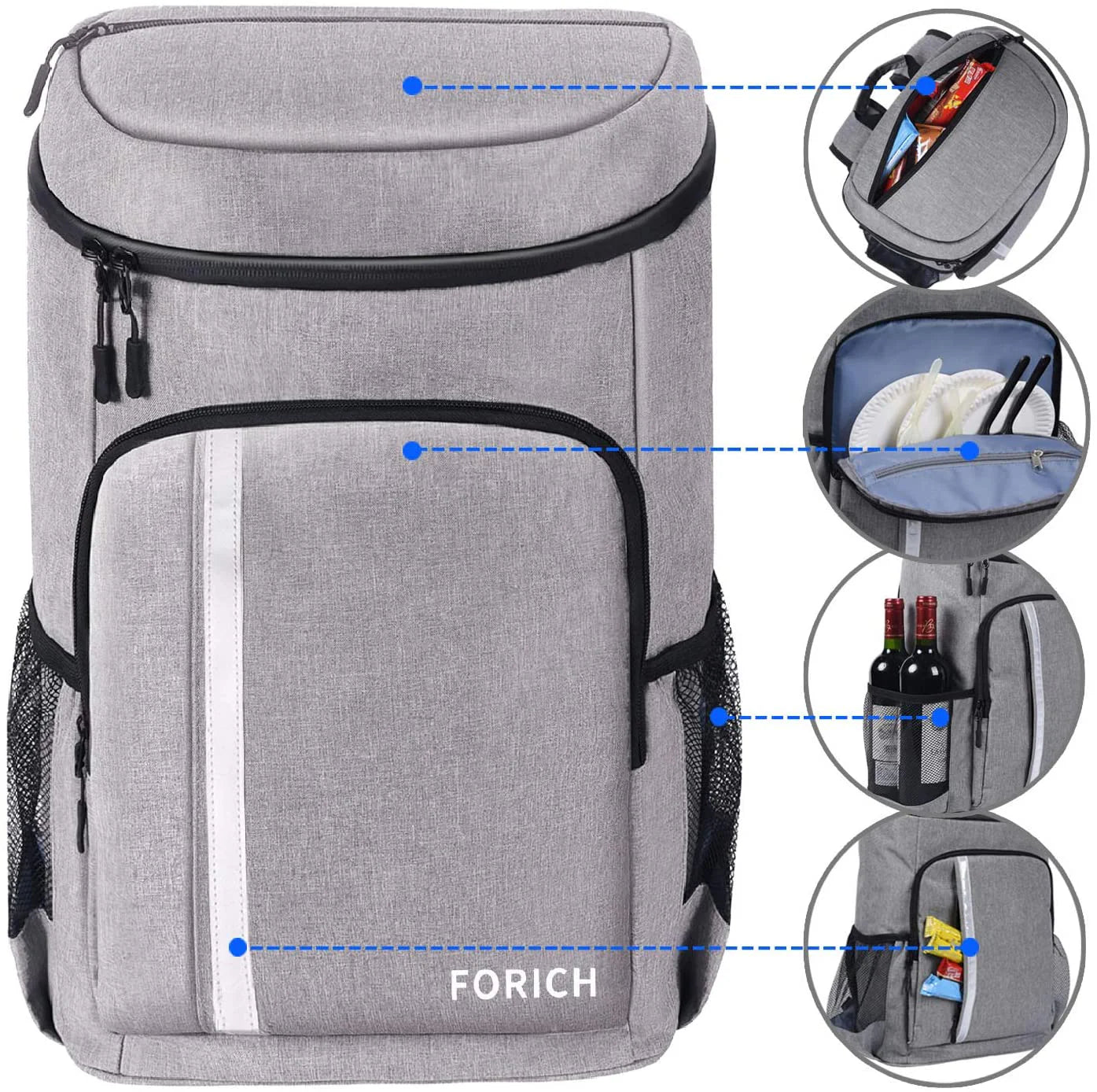 Lightweight Leakproof Backpack Cooler – Insulated Waterproof Cooler Bag for Men & Women – Perfect for Lunch, Picnics, Camping & Hiking – Holds 30 Cans