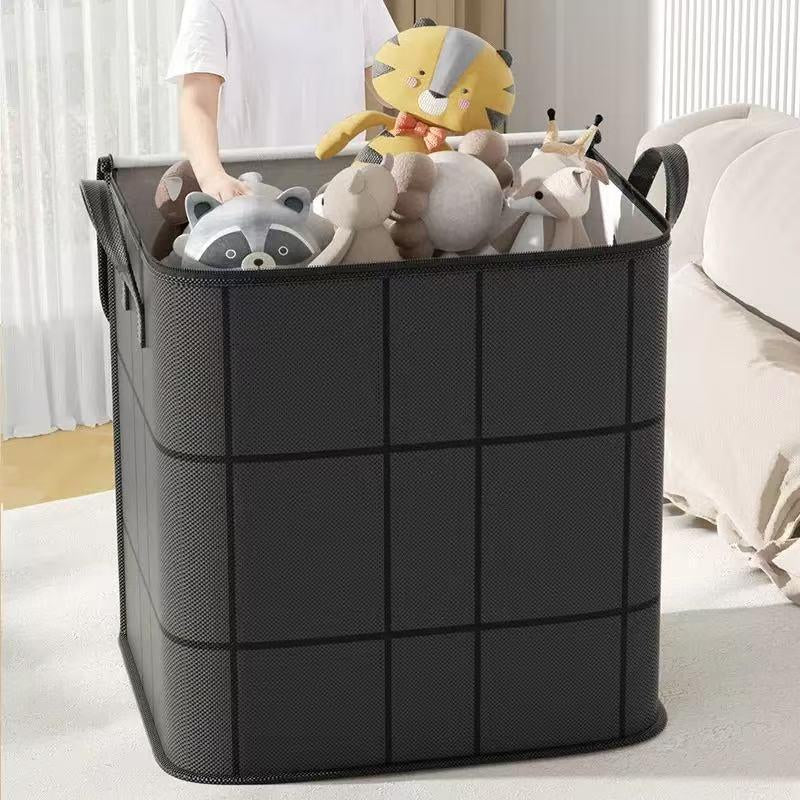 1Pc, Extra Large Fabric Storage Bags - Foldable Multi-Purpose Organizers for Home & Closet | Reusable Space-Saving Solutions Laundry Collapsible Basket Easy Storage