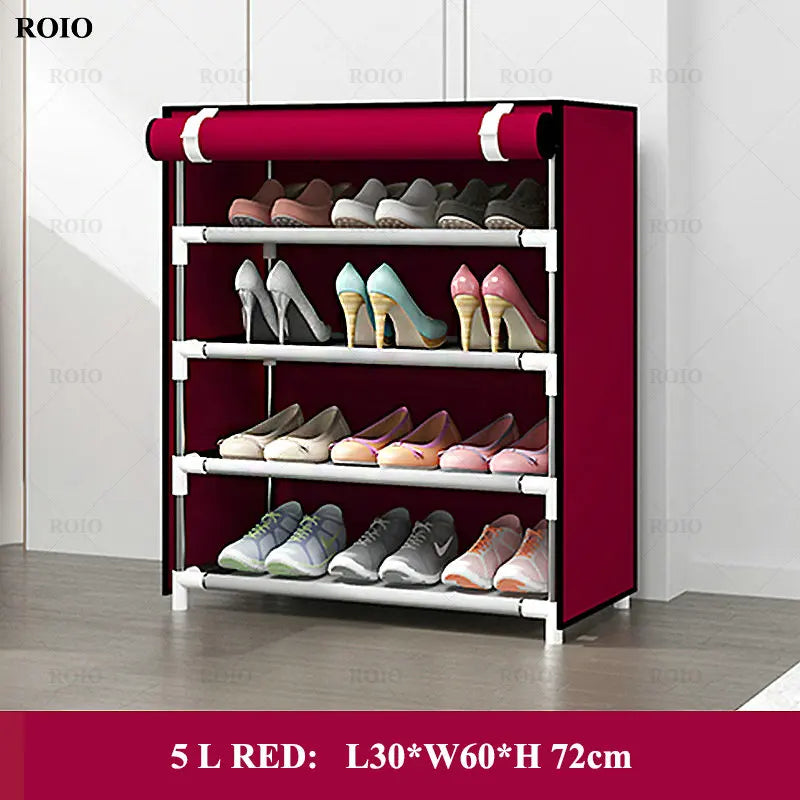 Stylish Space-Saving Shoe Rack - DIY Dustproof Fabric Organizer for Hallway Storage