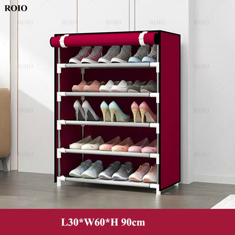 Stylish Space-Saving Shoe Rack - DIY Dustproof Fabric Organizer for Hallway Storage