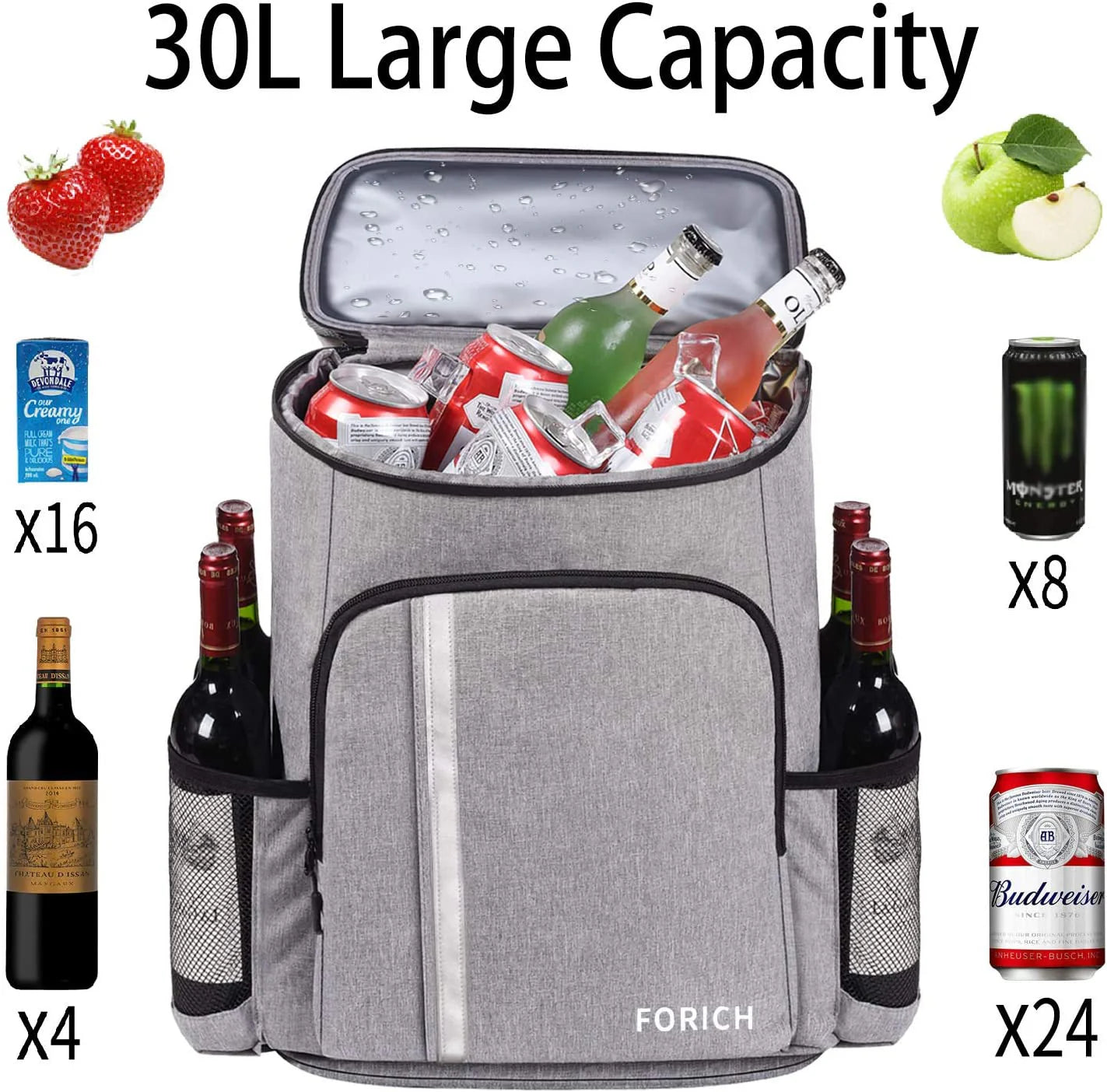 Lightweight Leakproof Backpack Cooler – Insulated Waterproof Cooler Bag for Men & Women – Perfect for Lunch, Picnics, Camping & Hiking – Holds 30 Cans